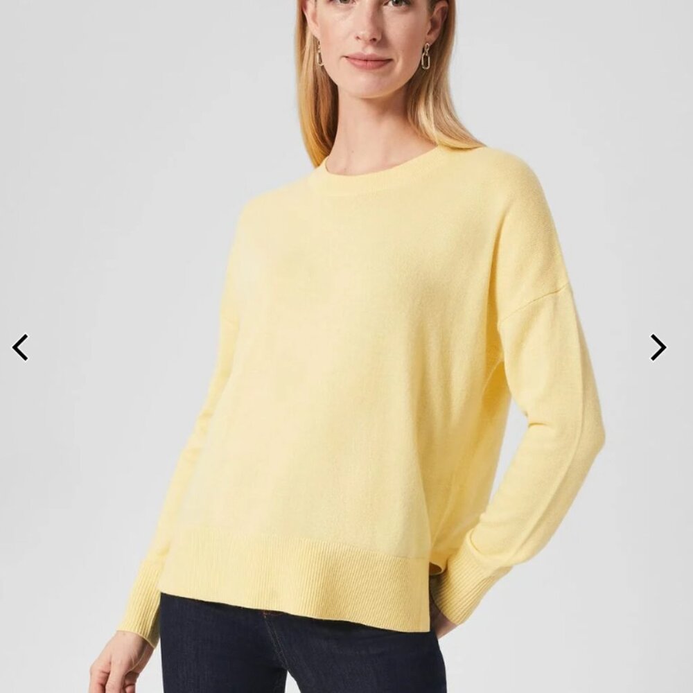 Hobbs Yellow Sweater Button Back Size Large -